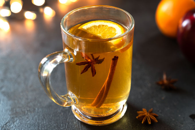mulled apple cider made from fresh apples