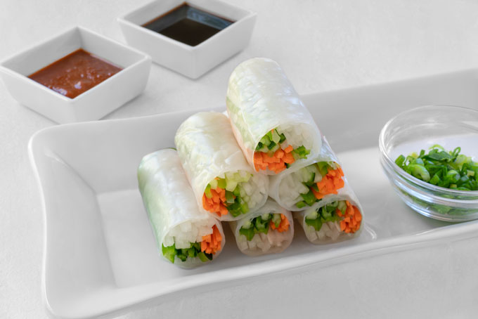 Vietnamese spring rolls with vegetables