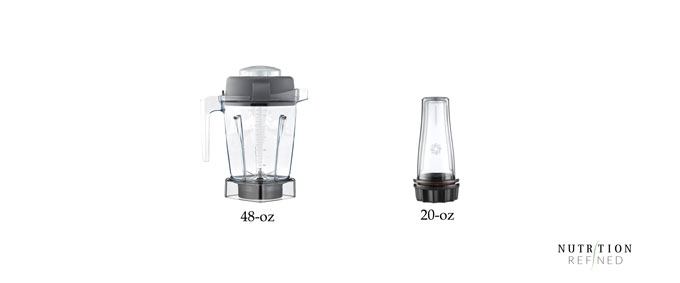 Vitamix containers comparison - 48-oz container versus 20-oz blending cup