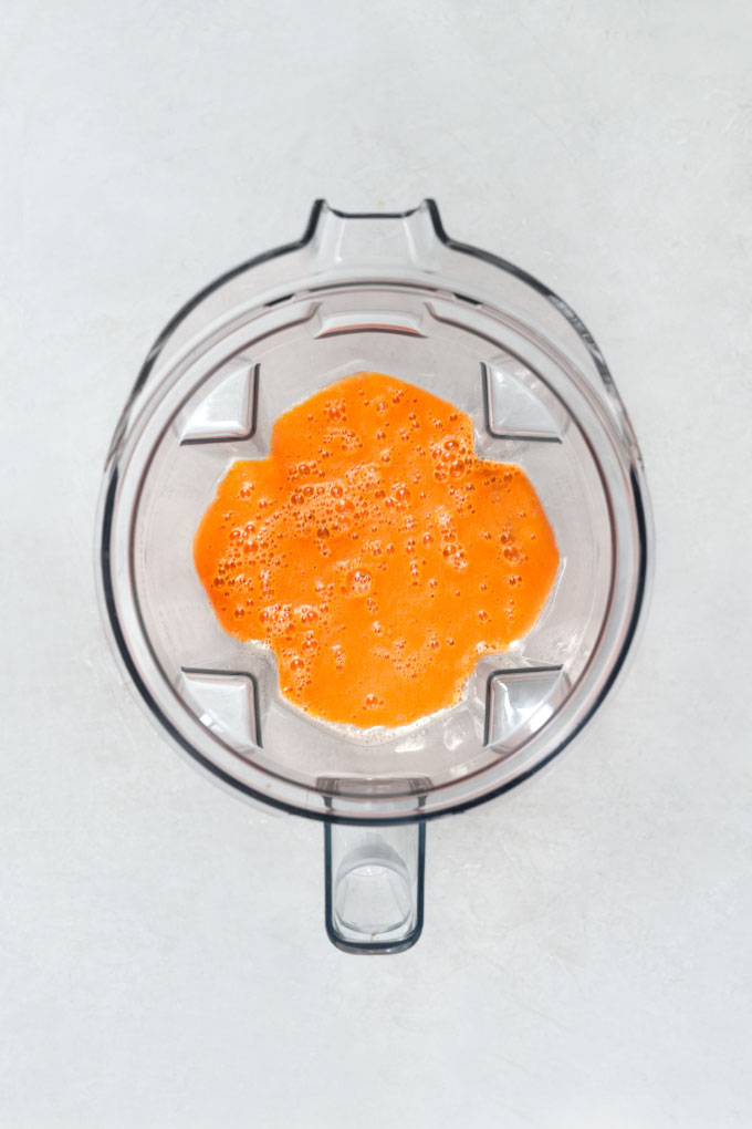 carrot juice in a Vitamix blender