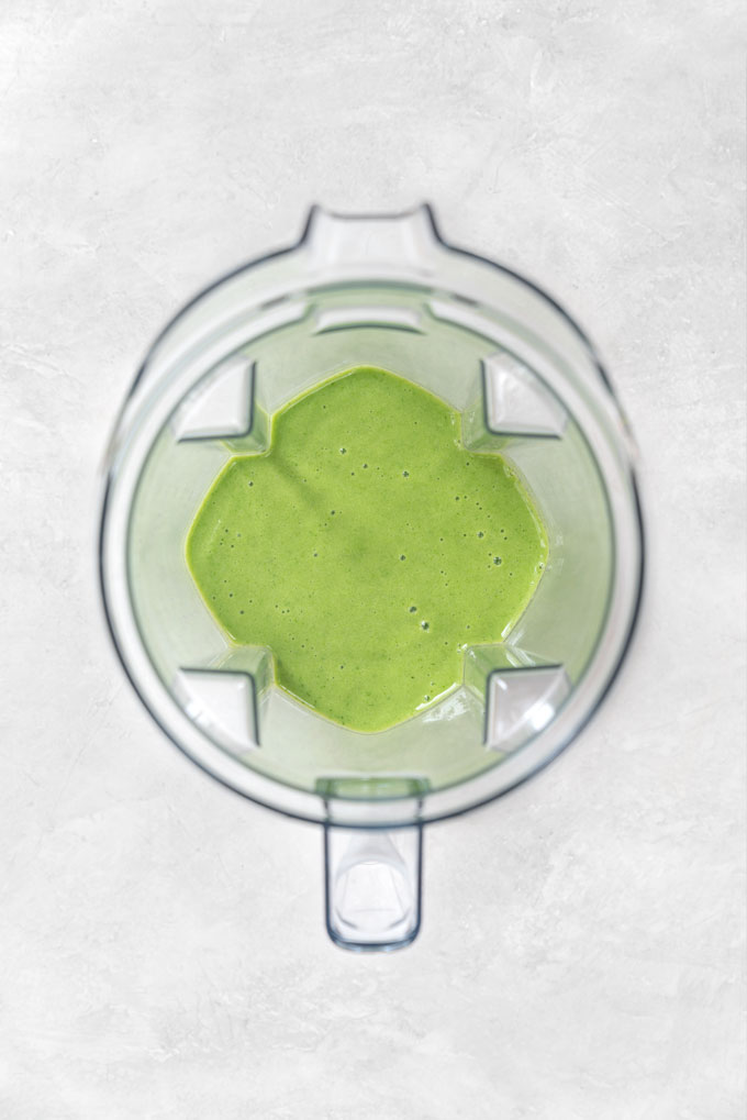 cucumber pineapple smoothie in a vitamix blender